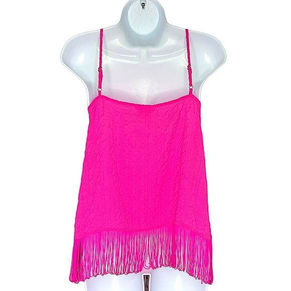 Lilly Pulitzer Neem Berry Sangria Strappy Fringe Textured Tank Top Blouse L EUC! - Picture 6 of 15